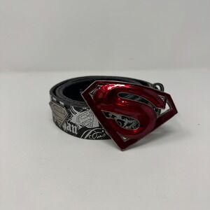 2008 Bioworld DC Comics Superman Superhero Red Belt Buckle Belt Men's 37.5-41.5